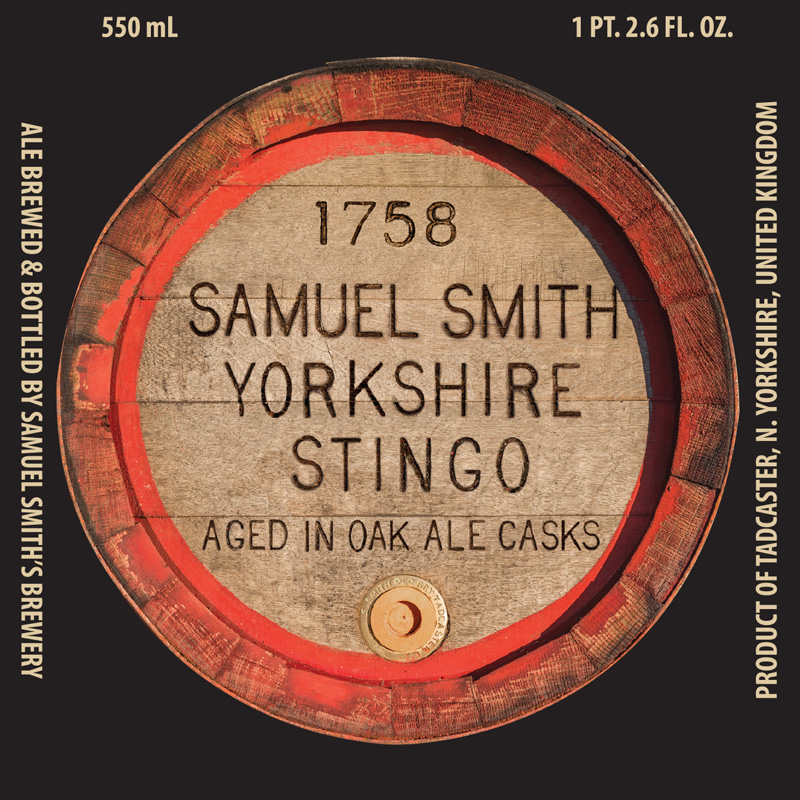 Samuel Smiths Yorkshire Stingo Barrel End USA frontlabel 2017